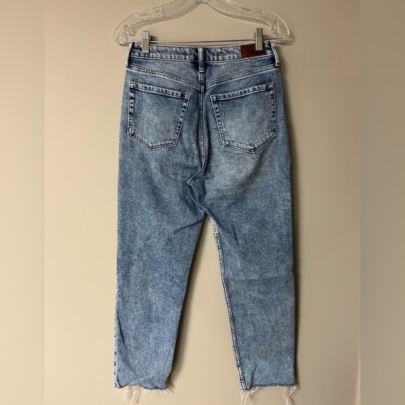 Hollister High Rise Mom Jeans With Plaid Patches - Picture 3 of 4